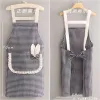New bambus-joint cotton apron, a fashionable home apron, a kitchen lady's cooking oil-proof work uniform, a breathable waistband Application Scenario